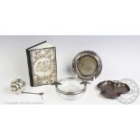 A selection of silver, to include, a silver mounted address book,