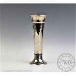 A George V silver trumpet vase,