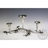 An Art Nouveau Cropp & Farr silver plated epergne,