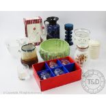A selection of collectable ceramics and glass ware to include a Wedgwood studio pottery vase,