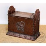 An Art Nouveau copper log / coal box,