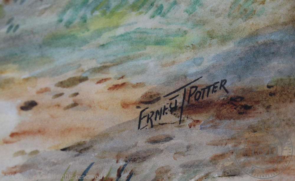 Ernest Potter (British School), Pair of watercolours on paper, - Image 3 of 6