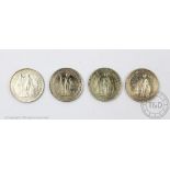 Four silver British Trade dollars dated 1897, 1898,