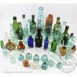 A collection of 19th century and later glass bottles and jars, to include; two Hamilton bottles,