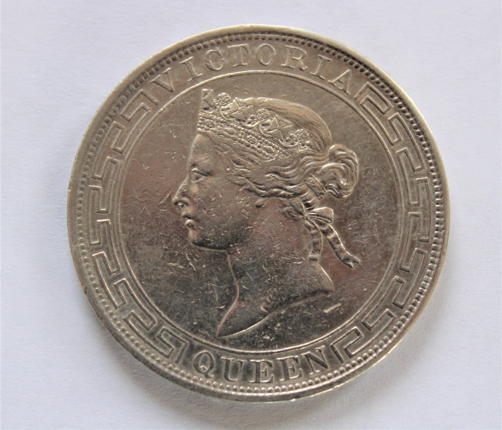 A Queen Victoria silver trade dollar 1867 (1) CONDITION REPORT: The coin is 26.6gms. - Image 3 of 6