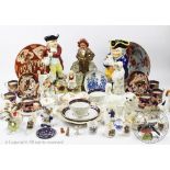 A collection of 19th century and later ceramics, to include a teapot stand,