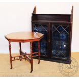 An Edwardian walnut octagonal occasional table, on turned legs, 69cm H x 74cm W,