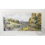 After H B Wimbush, Limited edition colour print, The Boat Club Shrewsbury, Numbered 317 / 1000,