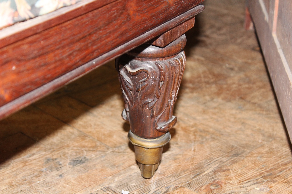 An early 19th century carved rosewood scroll end settee / day bed, on carved and turned legs, - Image 9 of 10