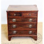A 19th century and later mahogany chest, of small proportions,