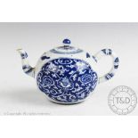 An 18th century Chinese porcelain teapot and cover,