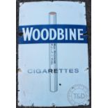 A vintage vitreous enamel Woodbine cigarettes advertising sign,
