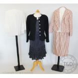 A collection of vintage ladies clothing, to include; an 'Edna Lloyd Smith' red,