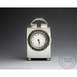 A Liberty & Co silver and enamel time piece, Birmingham 1911,