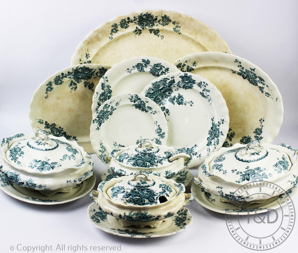 A Victorian Middleport Pottery 'Brampton' pattern part dinner service,