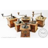 Six French coffee grinders to include two Japy Freres examples,