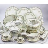 A Coalport Trellis Rose pattern dinner, tea and coffee service, comprising; six dinner plates,