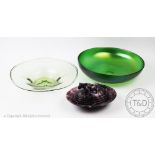 A Loetz style iridescent glass bowl, 31cm diam,