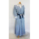 A sky blue summer bodice and skirt, circa 1908,