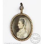 English School - late 18th century, Watercolour on ivory miniature,