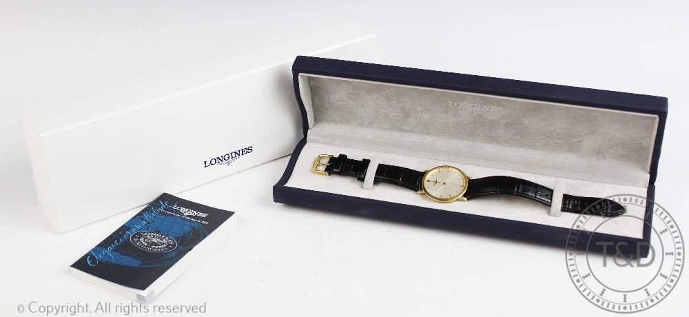 A Gentleman's Longines 18ct gold wrist watch, - Image 3 of 3