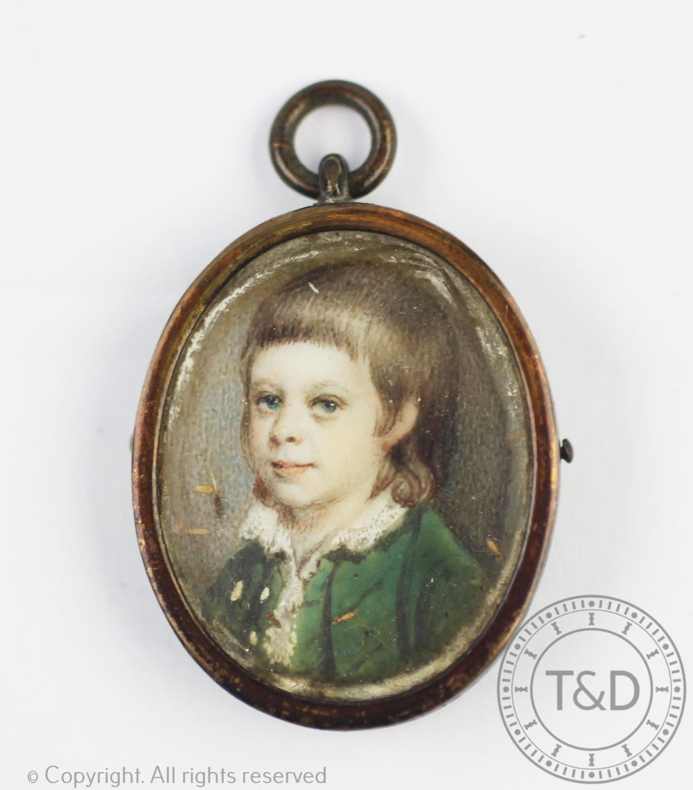 English School - late 18th century, Watercolour on ivory miniature,