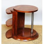 An Art Deco walnut two tier occasional table, of circular form,