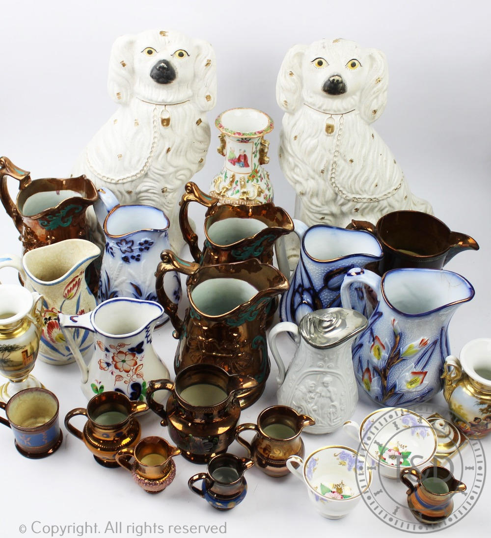 A selection of 19th century and later ceramics,