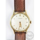A gentleman's Longines 9ct gold cased wristwatch, 17 Jewel movement No.