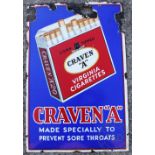 A vintage vitreous enamel Craven "A" cigarettes advertising sign,
