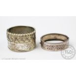 A Victorian silver hinged bangle,