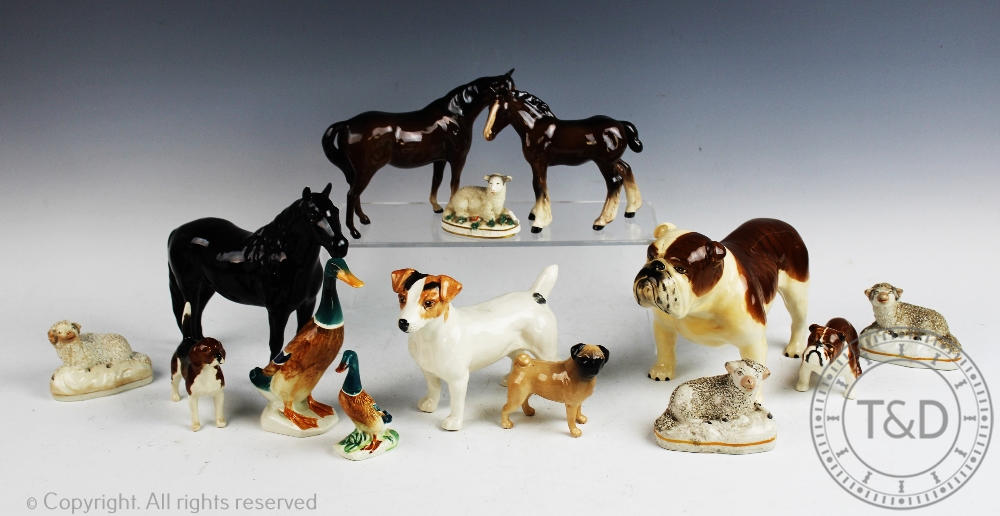 A collection of Beswick animals, to include; a Fell Pony Dene Dauntless No.