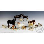 A collection of Beswick animals, to include; a Fell Pony Dene Dauntless No.
