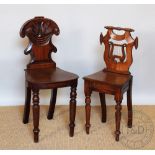 A Victorian pitch pine music chair / childs chair, the lyre shaped back inset with bone spindles,