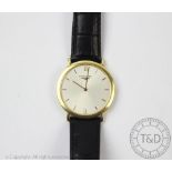 A Gentleman's Longines 18ct gold wrist watch,