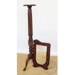 An early 20th century carved mahogany jardiniere stand, on tripod 140cm H,