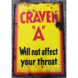 A vintage vitreous enamel Craven "A" cigarettes advertising sign, 91.
