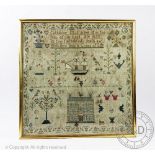 A William IV Welsh sampler, worked by Catherine Ellis, aged 11, 1834, and also named for N.