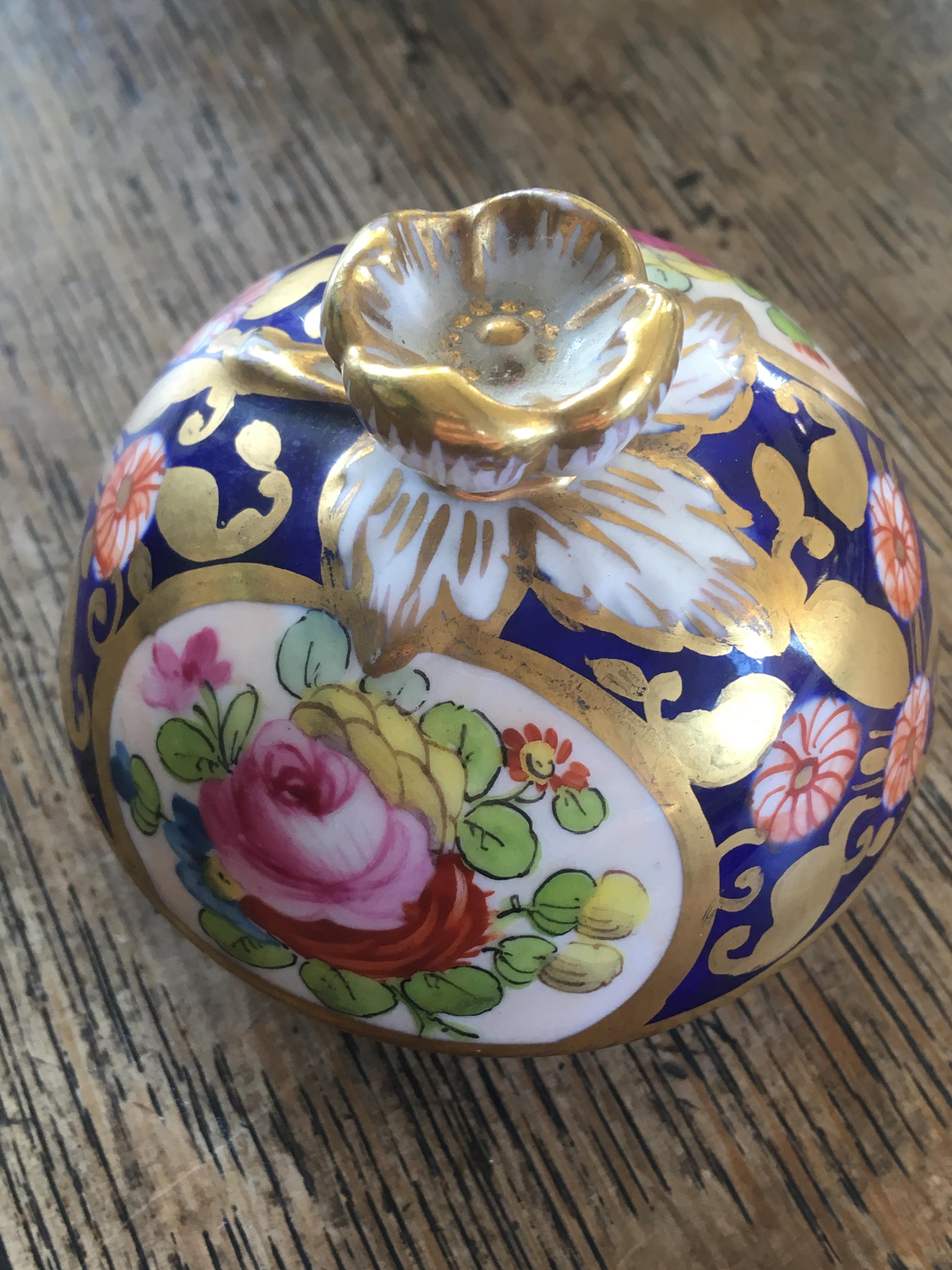 A late 19th century Crown Staffordshire Imari palatte pot pourri, of compressed globular form, - Image 13 of 14