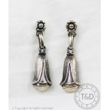 A pair of Georg Jensen sterling silver 2007 Heritage Collection Bluebell design drop earrings,