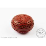 A Chinese cinnabar lacquer seal box and cover,
