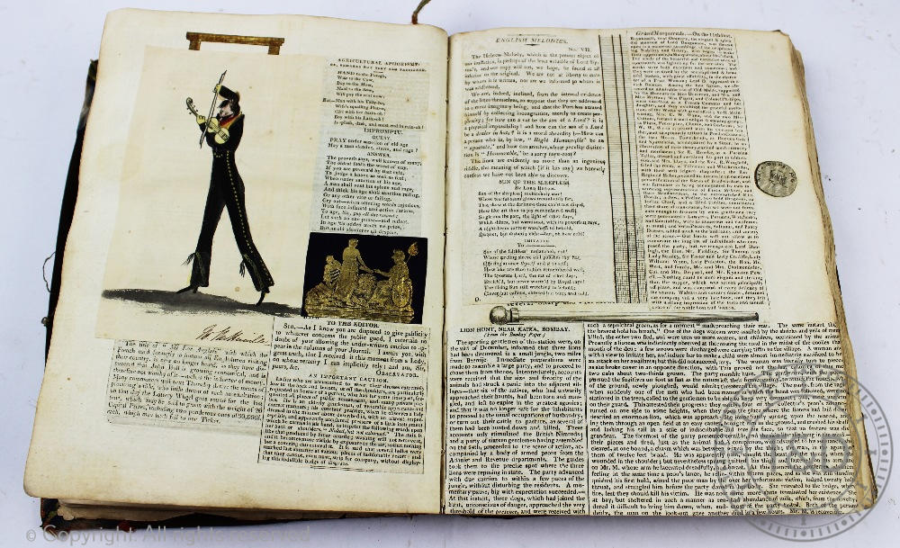 A 19th century scrap album of Shropshire and theatre interest, embellished with newspaper cuttings, - Image 4 of 16