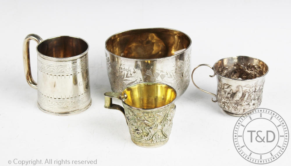 A Victorian silver christening mug, Atkin Brothers, Sheffield 1879,