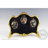 A French gilt metal miniatures box frame, of Louis XV design,