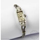 A ladies Art Deco diamond set cocktail watch, by 'Jaquet Geneve',