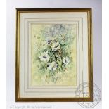 Joan Ibbotson, Two botanical of watercolours, Studies of blossom and flowers, Signed, 36cm x 26.