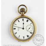 A Waltham gold plated pocket watch,