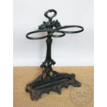 A Coalbrookdale style cast iron stick stand, 20th century,