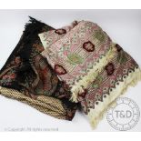 A mid 19th century fine silk crinoline shawl or cover,