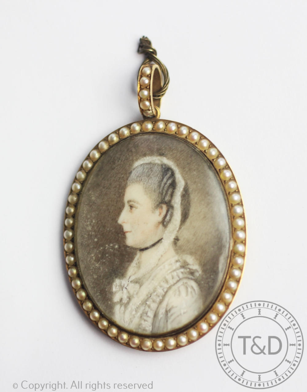 English School - late 18th century, Watercolour on ivory miniature, - Image 6 of 6